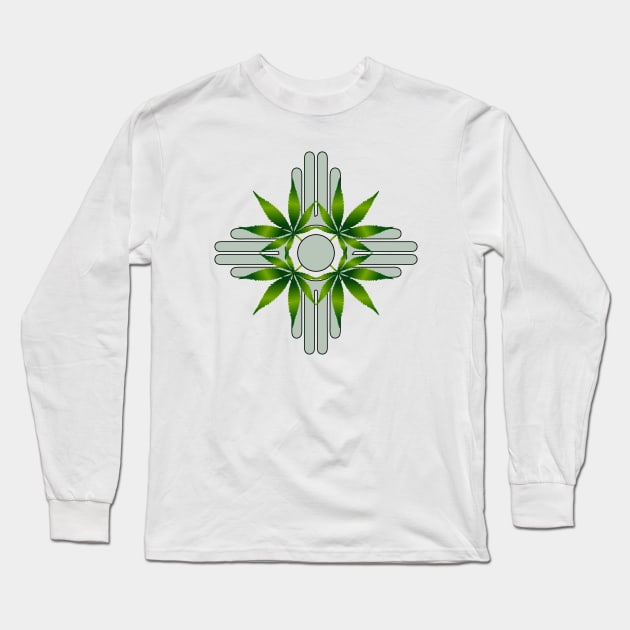 New Mexico State Flag - Leafy Zia Design Long Sleeve T-Shirt by DeadBeatElite